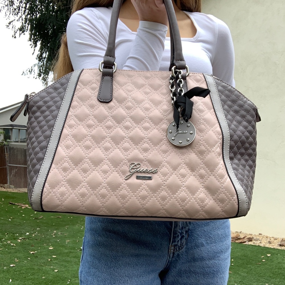 Pink and Gray Guess Bag